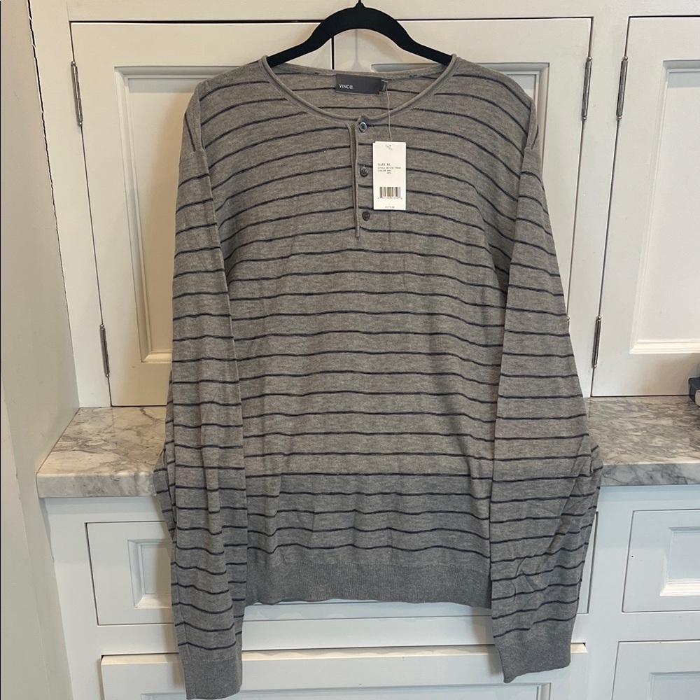 Vince Gray and  Striped Crewneck light Sweater